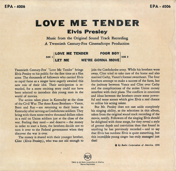 Elvis Presley : Love Me Tender (Pulverdampf Und Heisse Lieder) (7", EP, cov)