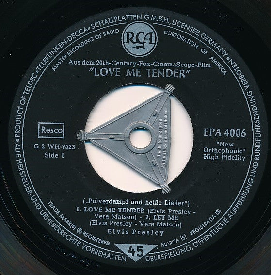 Elvis Presley : Love Me Tender (Pulverdampf Und Heisse Lieder) (7", EP, cov)