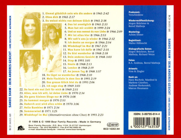 Sandie Shaw : Dein Anderes Gesicht - Ihre Deutschen Aufnahmen (CD, Comp)