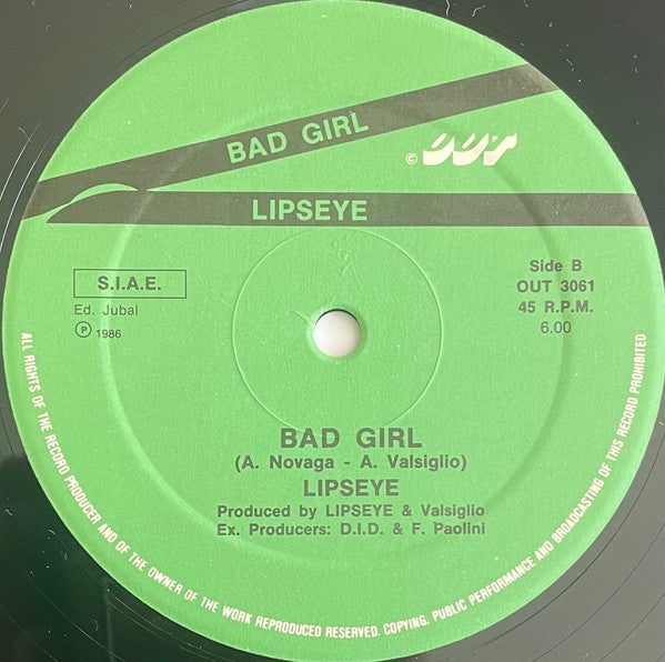 Lipseye : Don't Worry / Bad Girl (12")