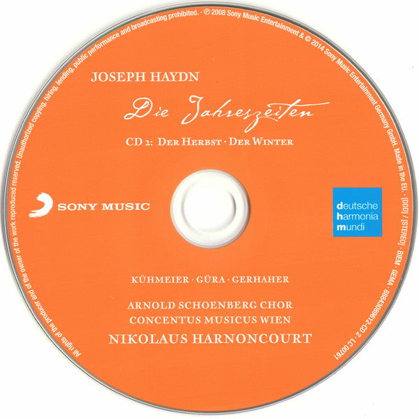 Joseph Haydn – Nikolaus Harnoncourt, Arnold Schoenberg Chor, Concentus Musicus Wien : Die Jahreszeiten (2xCD, Album, RE + CD-ROM, Enh)