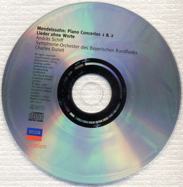 Mendelssohn*, András Schiff : Piano Concertos 1 & 2 • Songs Without Words (CD, Comp, RE)