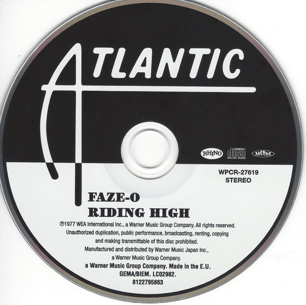 Faze-O : Riding High (CD, Album)