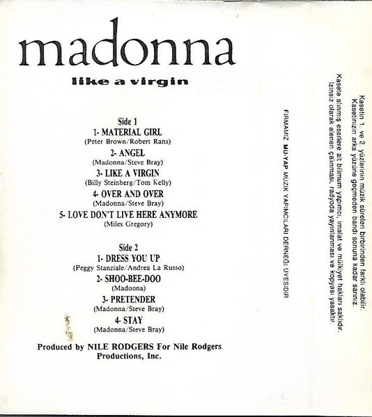 Madonna : Like A Virgin (Cass, Album, RE)