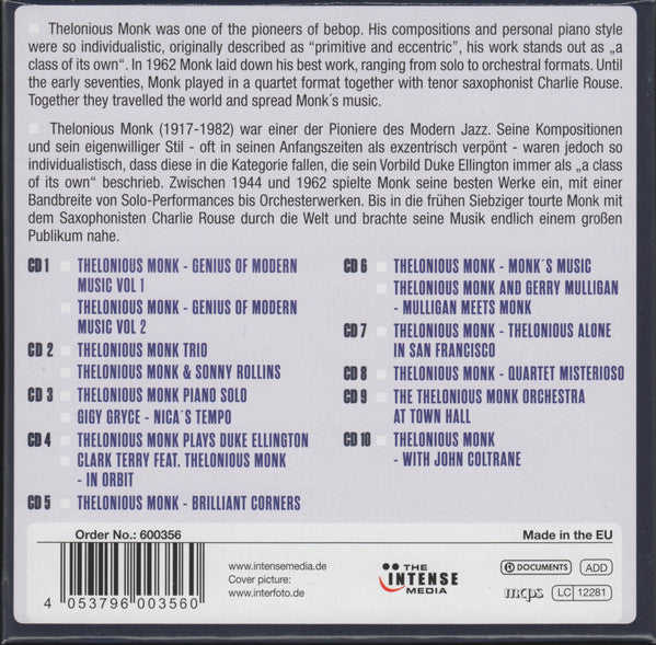 Thelonious Monk : Milestones Of A Legend (10xCD, RE, RM + Box, Comp)