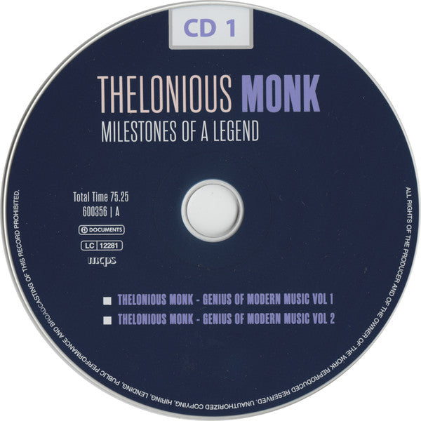 Thelonious Monk : Milestones Of A Legend (10xCD, RE, RM + Box, Comp)