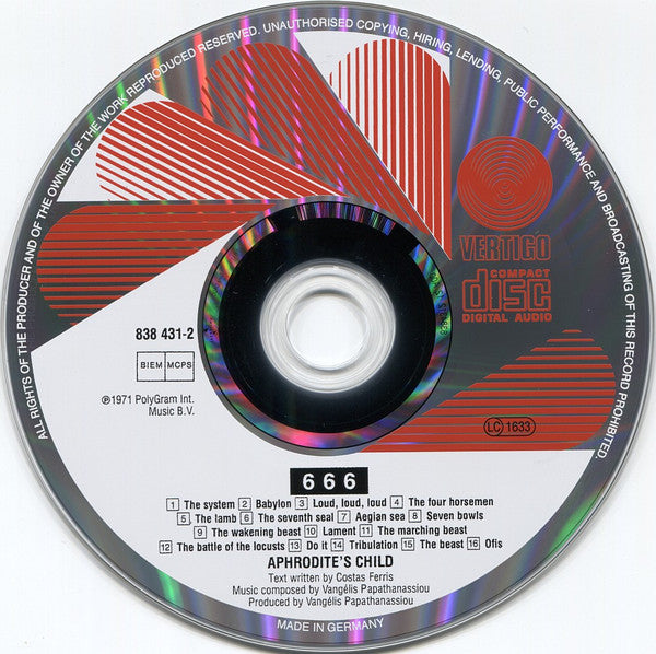 Aphrodite's Child : 666 (2xCD, Album, RE)