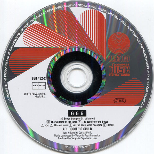 Aphrodite's Child : 666 (2xCD, Album, RE)