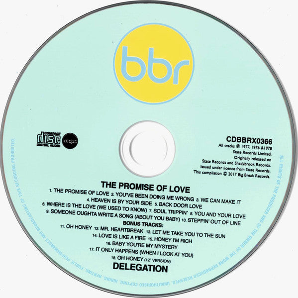 Delegation : The Promise Of Love (CD, Album, RE, RM)