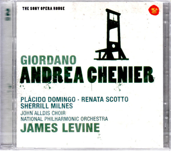 Giordano* - Placido Domingo · Renata Scotto · Sherrill Milnes · John Alldis Choir · National Philharmonic Orchestra · James Levine (2) : Andrea Chenier (2xCD, Album, RE)