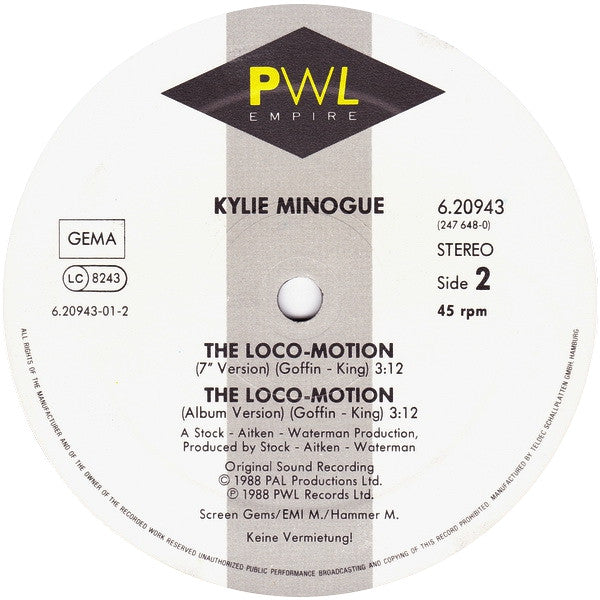 Kylie Minogue : The Loco-Motion Remix EP (12", EP, Maxi)