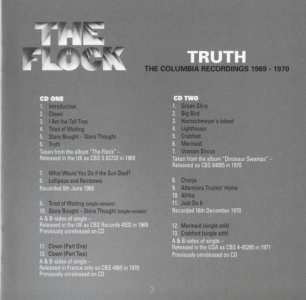 The Flock : Truth - The Columbia Recordings 1969 - 1970 (2xCD, Comp, RM)