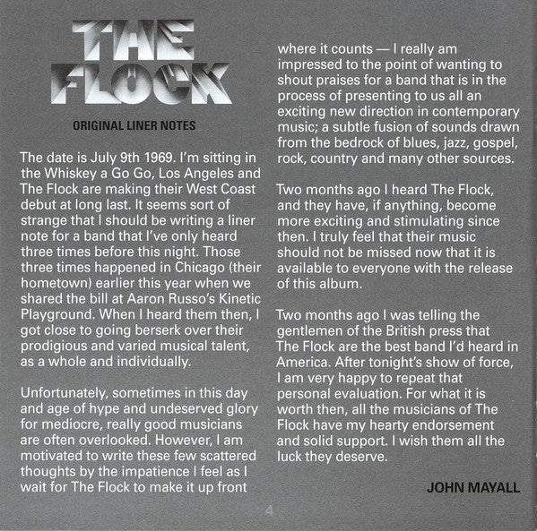 The Flock : Truth - The Columbia Recordings 1969 - 1970 (2xCD, Comp, RM)