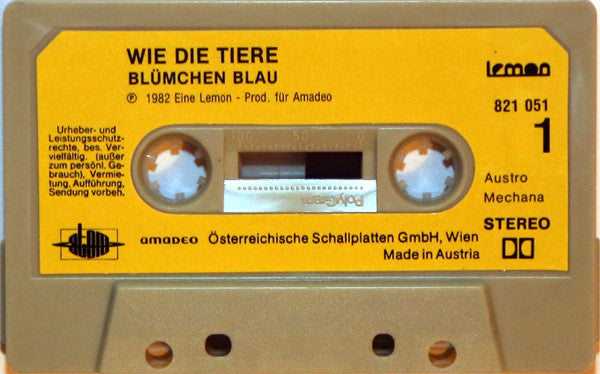 Blümchen Blau : Wie Die Tiere (Cass, Album)
