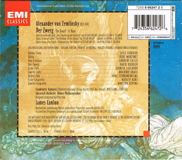 Zemlinsky* / Isokoski*, Kuebler*, Martinez*, Collis* / Frankfurter Kantorei, Gürzenich-Orchester Kölner Philharmoniker, James Conlon : Der Zwerg / The Dwarf / Le Nain (2xCD + Box, Ltd)