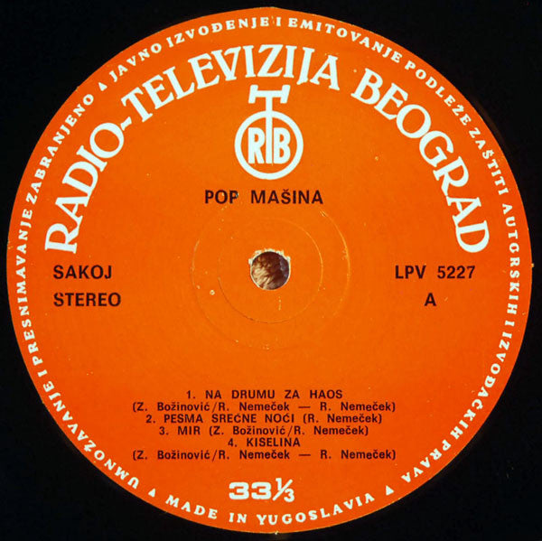 Pop Mašina : Kiselina (LP, Album)