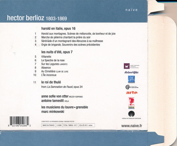 Hector Berlioz - Anne Sofie Von Otter, Antoine Tamestit, Les Musiciens Du Louvre, Marc Minkowski : Les Nuits D'Été – Harold En Italie (CD, Album)
