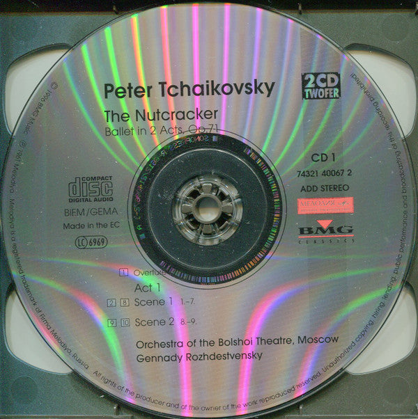 Pyotr Ilyich Tchaikovsky, Bolshoi Theatre Orchestra, Gennadi Rozhdestvensky : The Nutcracker (2xCD, Album, RE, RM)