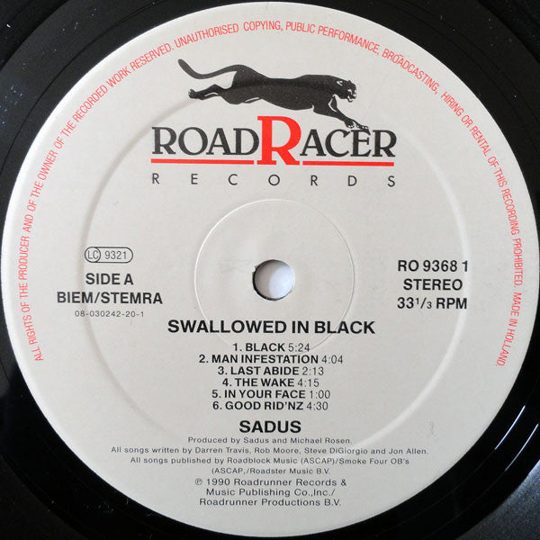 Sadus : Swallowed In Black (LP, Album)