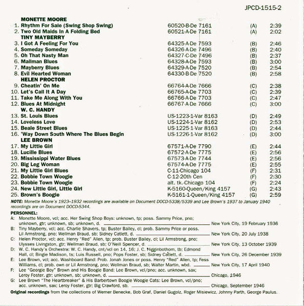 Various : Jazzin' The Blues: Complete Recording Sessions 1936-1946 In Chronological Order (CD, Comp)