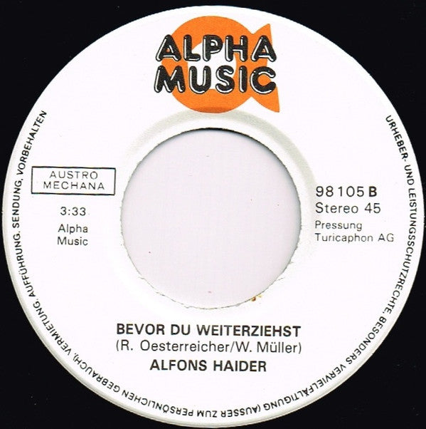 Alfons Haider : Abgeschminkt (7", Single)