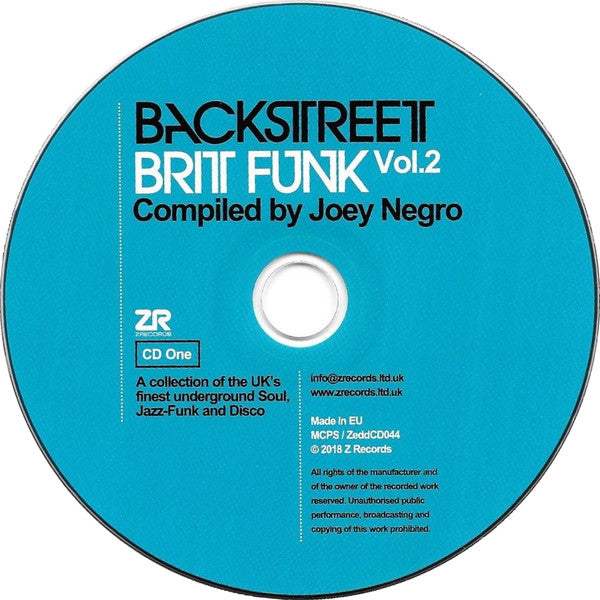 Joey Negro : Backstreet Brit Funk Vol. 2 (A Collection Of The UK's Finest Underground Soul, Jazz-Funk And Disco) (2xCD, Comp)