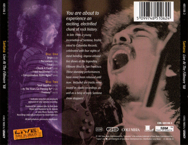 Santana : Live At The Fillmore '68 (2xCD, Album, SBM)