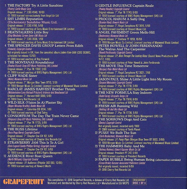 Various : Try A Little Sunshine (The British Psychedelic Sounds Of 1969) (3xCD, Comp + Box, Comp)