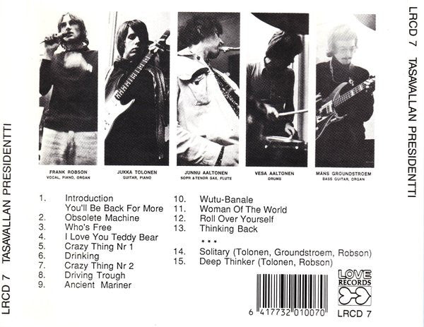 Tasavallan Presidentti : Tasavallan Presidentti (CD, Album, RE, RM, DAD)