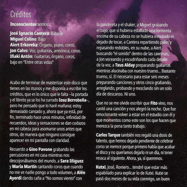 Inconscientes : No Somos Viento (CD, Album)