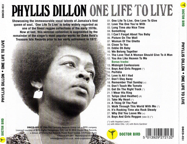 Phyllis Dillon : One Life To Live (CD, Album, RE)