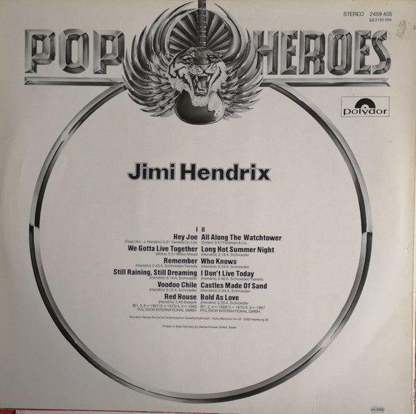Jimi Hendrix : Pop Heroes (LP, Comp)