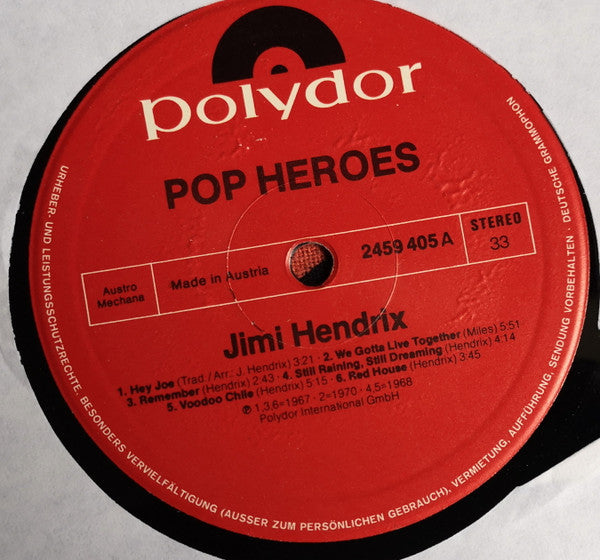 Jimi Hendrix : Pop Heroes (LP, Comp)