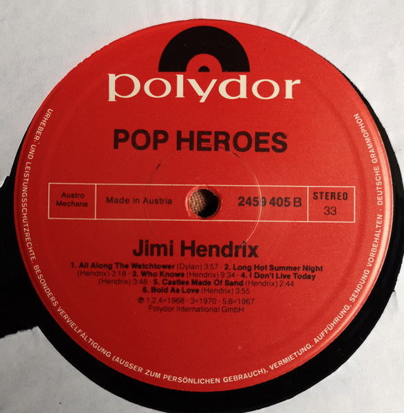 Jimi Hendrix : Pop Heroes (LP, Comp)