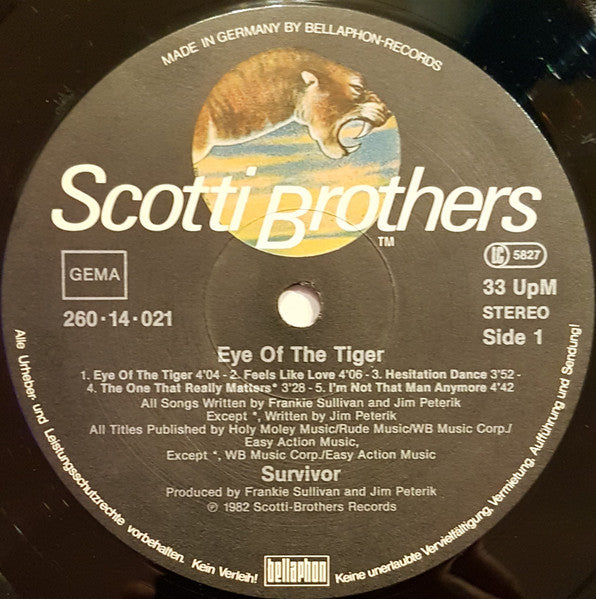 Survivor : Eye Of The Tiger (LP, Album)