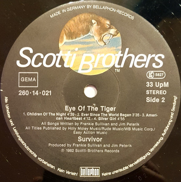 Survivor : Eye Of The Tiger (LP, Album)