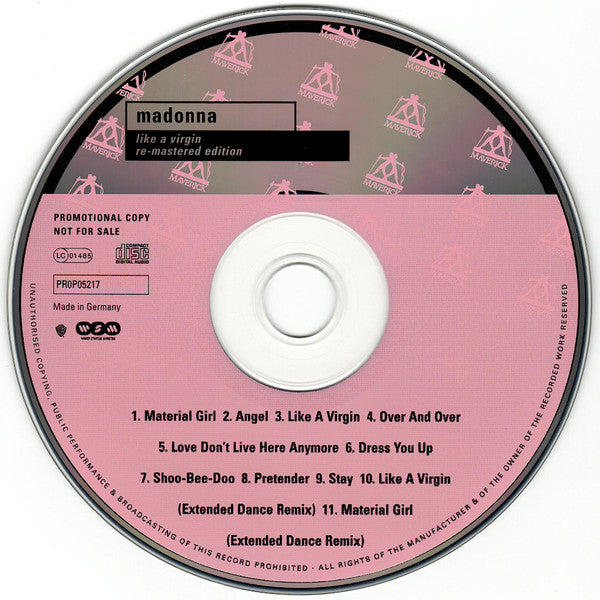 Madonna : Like A Virgin Re-Mastered Edition (CD, Album, Promo, RE, RM)