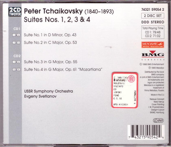 Tchaikovsky* : USSR Symphony Orchestra* , Evgeni Svetlanov : Suites Nos. 1,2,3 & 4 (2xCD)