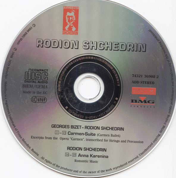 Rodion Shchedrin* : Bolshoi Theatre Orchestra, Gennady Rozhdestvensky*, USSR Symphony Orchestra* - Evgeny Svetlanov* : Carmen-Suite / Anna Karenina (CD, Comp, RM)
