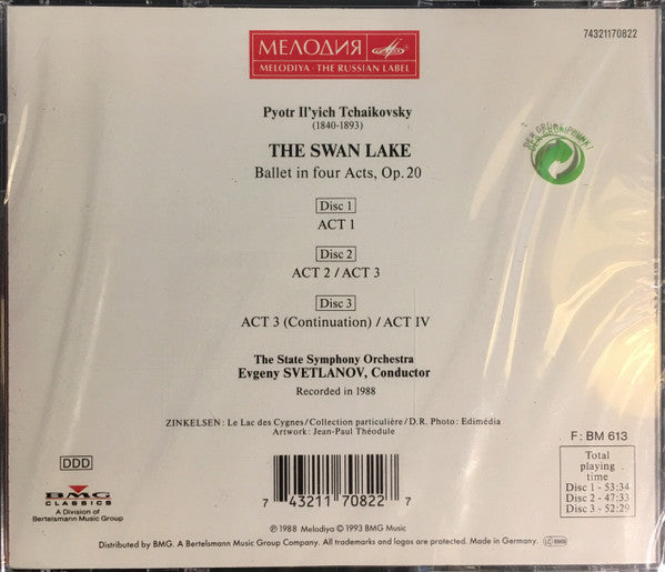Tchaikovsky*, The USSR State Symphony Orchestra*, Evgeni Svetlanov : The Swan Lake (3xCD, Album)