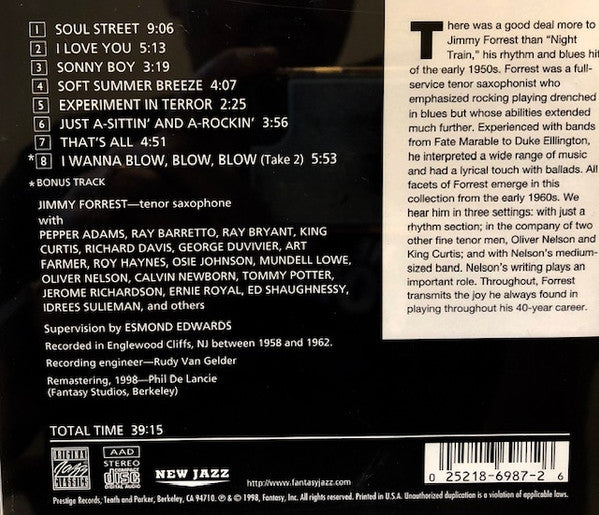Jimmy Forrest : Soul Street (CD, Album, RE, RM)