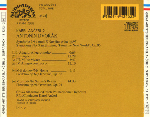 Karel Ančerl, Antonín Dvořák, The Czech Philharmonic Orchestra : Symphony Nr. 9 / My Home / In Natures Realm (CD, Comp, Pre)