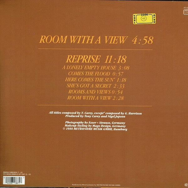 Tony Carey : Room With A View (12", Dif)