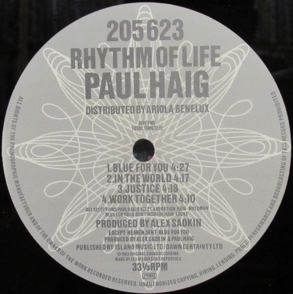 Paul Haig : Rhythm Of Life (LP, Album)