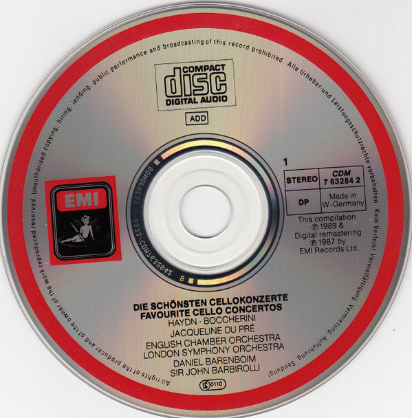 Jacqueline Du Pré | Boccherini* · Dvořák* · Elgar* · Haydn* · Monn* · Saint-Saëns* · Schumann* : Die Schönsten Cellokonzerte = Favourite Cello Concertos = Les Plus Célèbres Concertos Pour Violoncelle (3xCD, Comp, RM, Son)