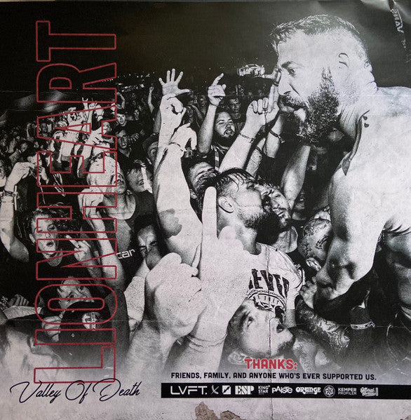 Lionheart (10) : Valley Of Death (LP, Album, Whi)