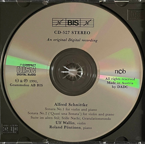 Alfred Schnittke, Ulf Wallin, Roland Pöntinen : Stille Nacht/ Gratulationsrondo/ Violin Sonatas Nos. 1 & 2/ Suite im alten Stil (CD, Album)