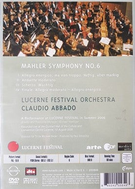 Mahler*, Lucerne Festival Orchestra, Claudio Abbado : Symphony No. 6 (DVD-V, Mul)