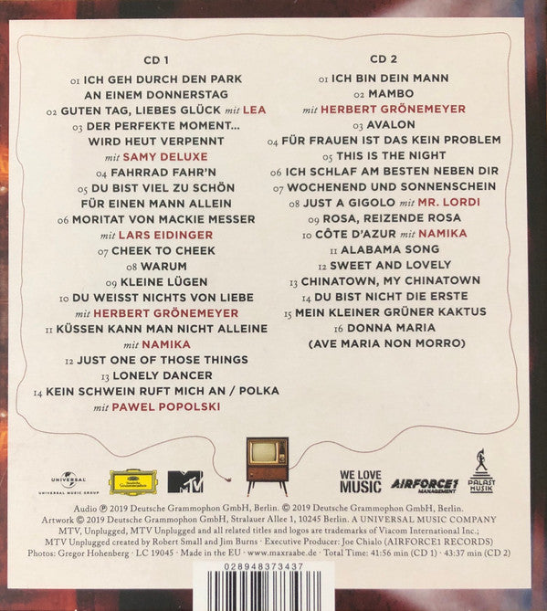 Palast Orchester Mit Seinem Sänger Max Raabe : MTV Unplugged (2xCD, Album)