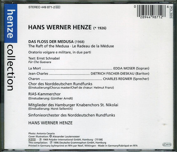 Henze* - Moser* • Fischer-Dieskau* • Regnier* : Das Floß Der Medusa = The Raft Of The Medusa (CD, Album, RE)
